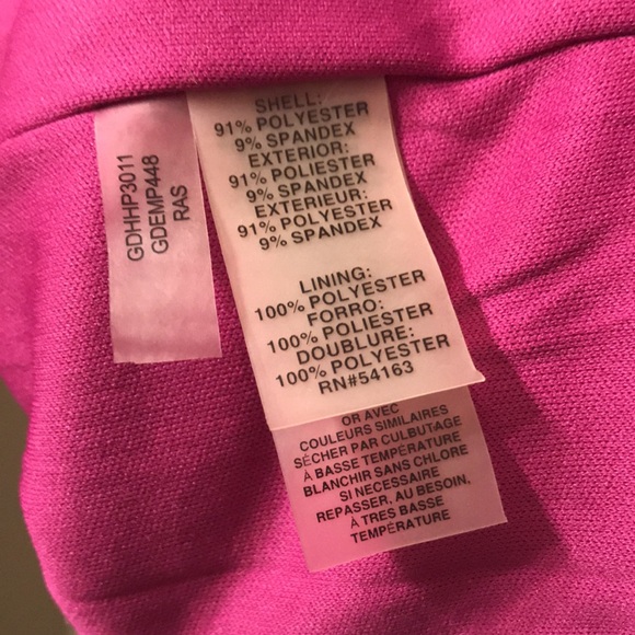 GUESS Magenta Sleeveless Dress Gold Zipper Detail Silky Ribbed Texture BodyCon - Picture 9 of 9